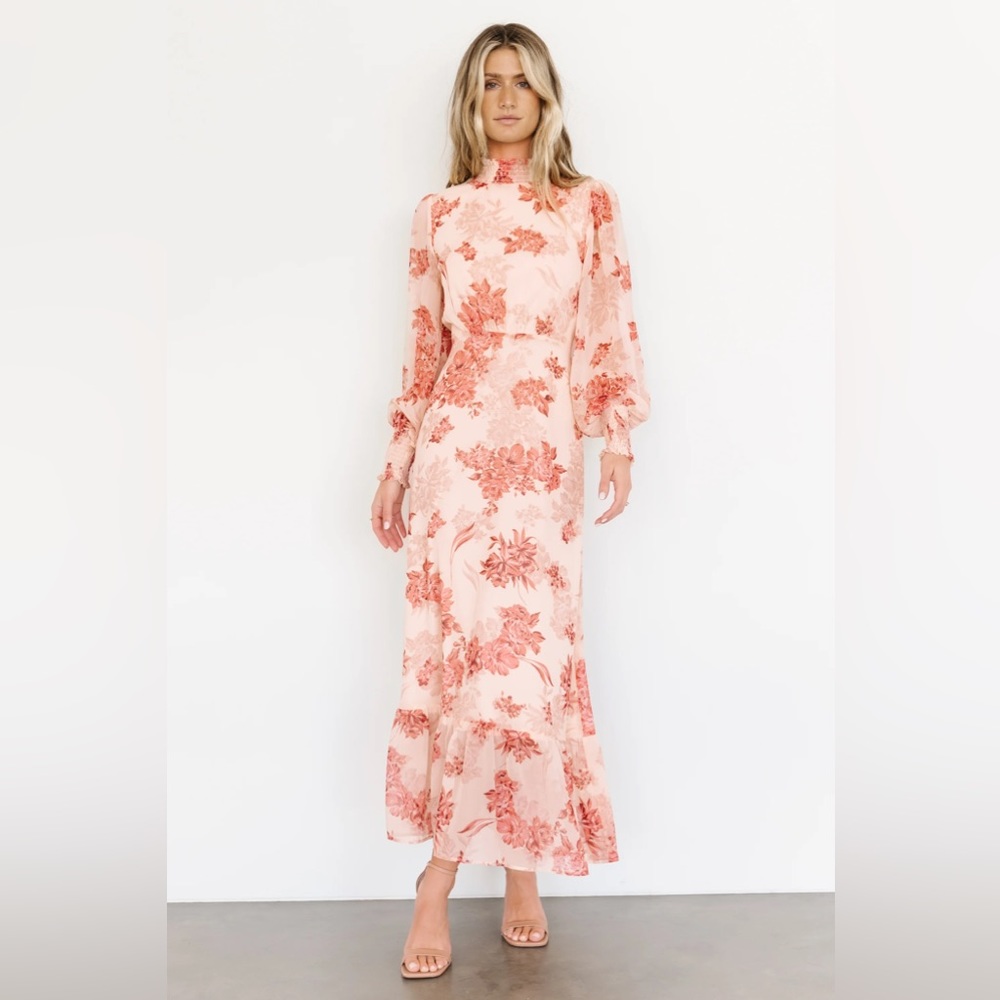 Baltic Born Luciana Floral High Neck, Long Sleeve Maxi Dress